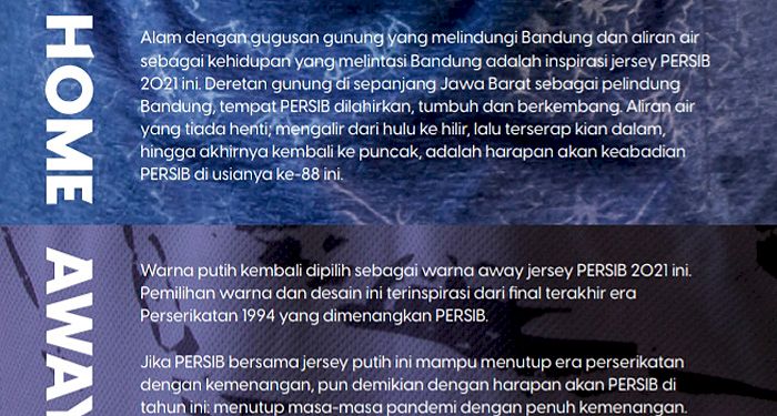 Gambaran Jersey Anyar Persib di Liga 1 Musim 2021-2022